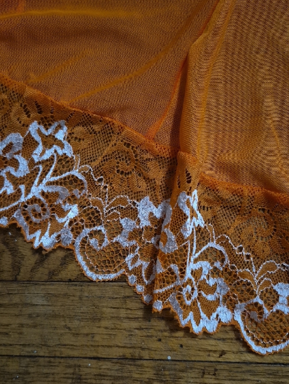 Orange Lace Trim Sheer Chemise - Women Intimates - Picture 3 of 5